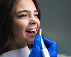 Patient getting their teeth cleaned in Louetta
