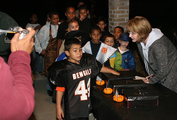 Halloween event with kids in costume