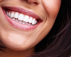 Closeup of healthy smile after gum recontouring