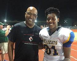 Dr. Castleberry and football player