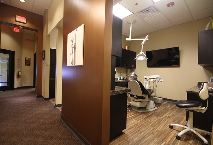 hallway to dental treatment rooms