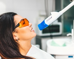 Female patient getting Zoom Teeth Whitening