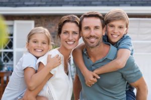 Family smiling together