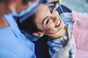 Woman at dental cleaning