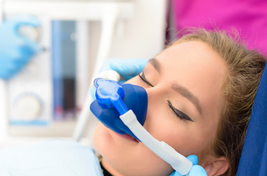 Patient undergoing sedation dentistry